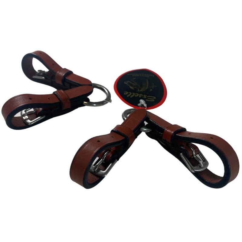 Exselle Elite Medium Brown Ringed Bit Converter - Horse Bit Converter for Equestrians, Horse Tack Accessory, Leather with Stainless Steel Ring and Buckle, Pelham Rounding, Converts to One-Rein Bits - Image 4